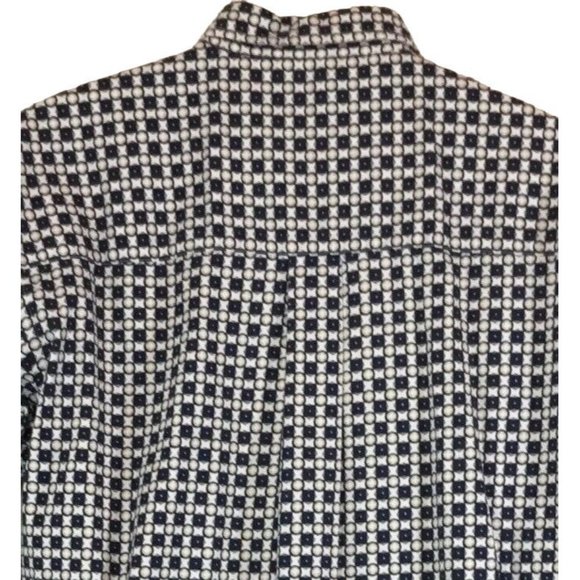 Vintage Links Large Dress Shirt Navy Blue Tan L Plaid Check Button Down Oxford M - Picture 7 of 11